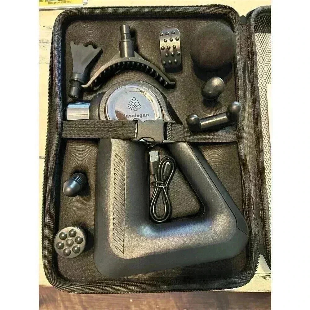Musclegun Pro Massage Gun Deep Tissue Percussion Relaxation 8 Tools Brand New